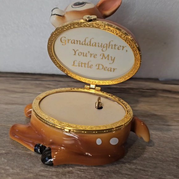 Gift For Granddaughter Bambi Baby Deer Music‎ Box You Are My Sunshine - Picture 3 of 13